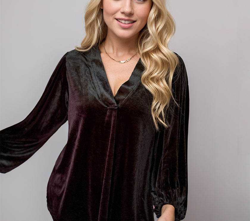 V-Neck Three-Quarter Sleeve Blouse