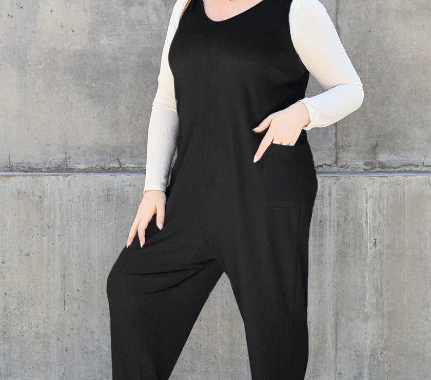 Double Take Full Size Sleeveless Straight Jumpsuit