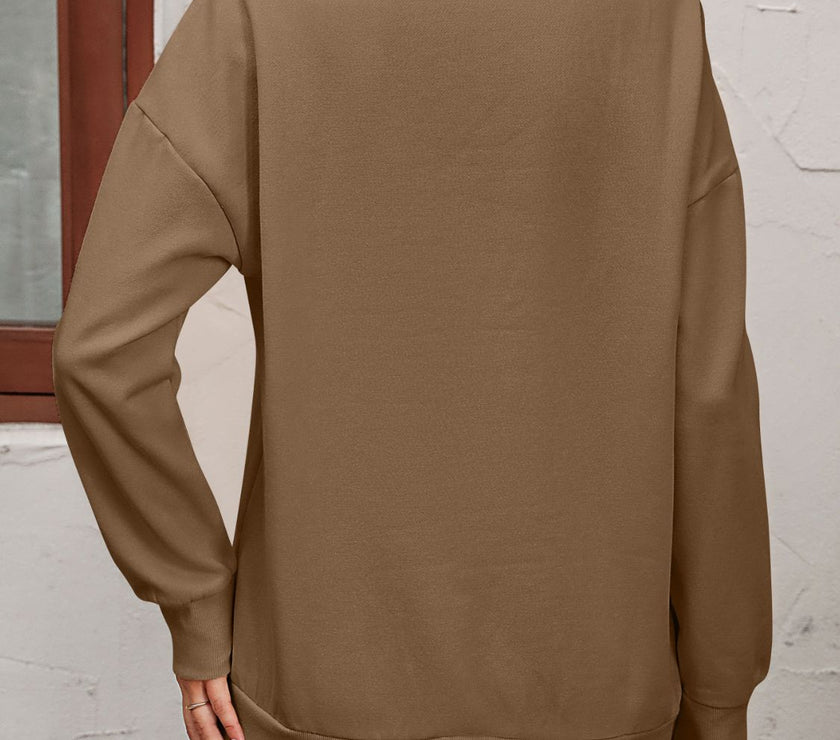 Mandy Zip-Up Dropped Shoulder Sweatshirt