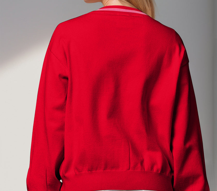 Double Take Full Size Nutcracker Sequin Bow Decor Cardigan