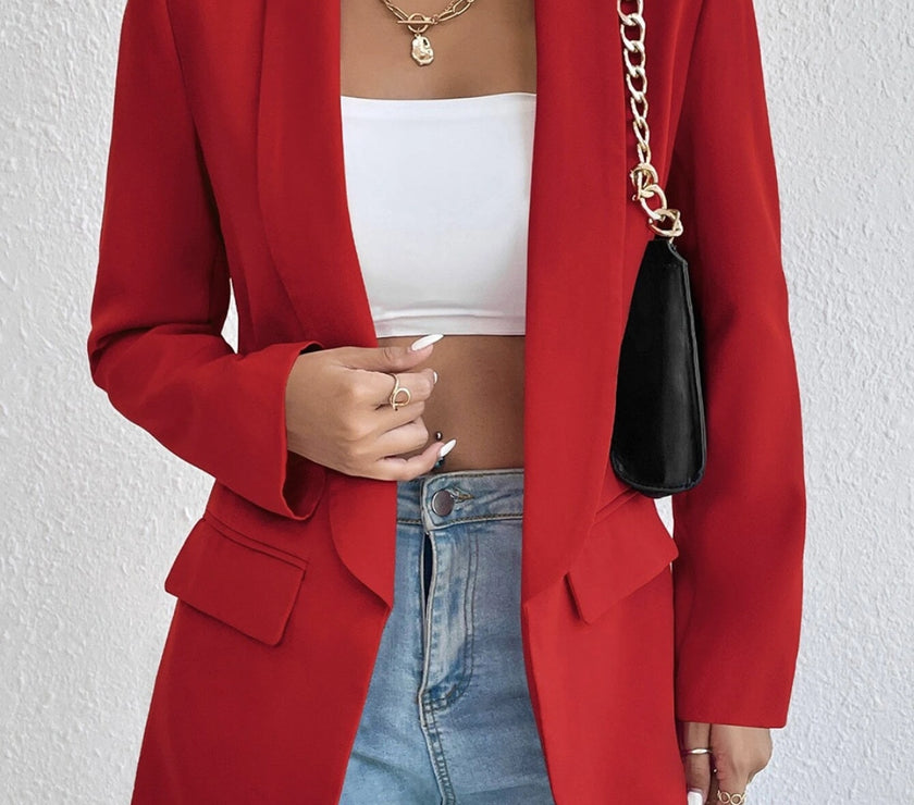 Shawl Collar Long Sleeve Blazer