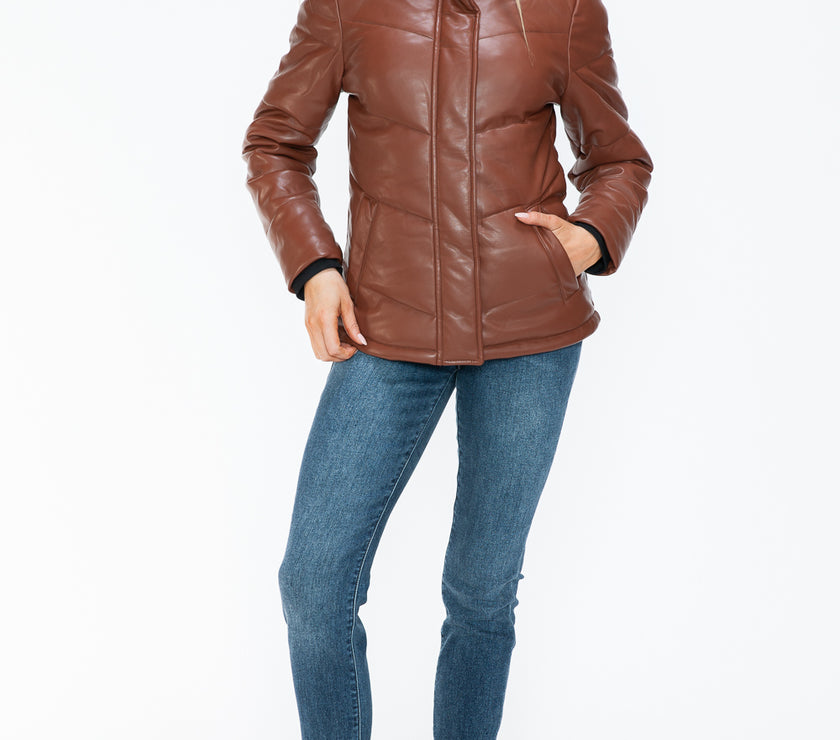Snobbish Pocketed Zip Up Turtleneck Puffer Jacket