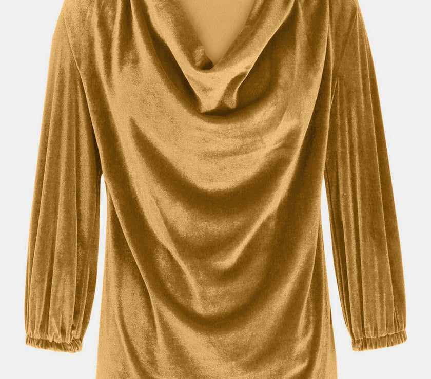 Cowl Neck Three-Quarter Sleeve Top