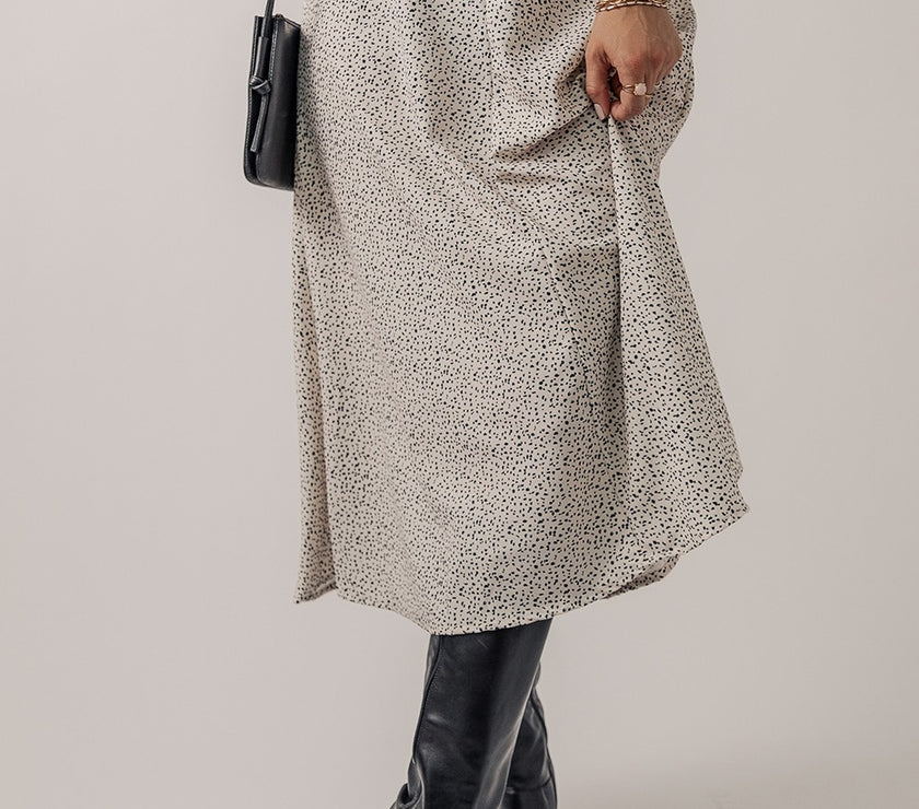 Speckle High Waist Midi Skirt