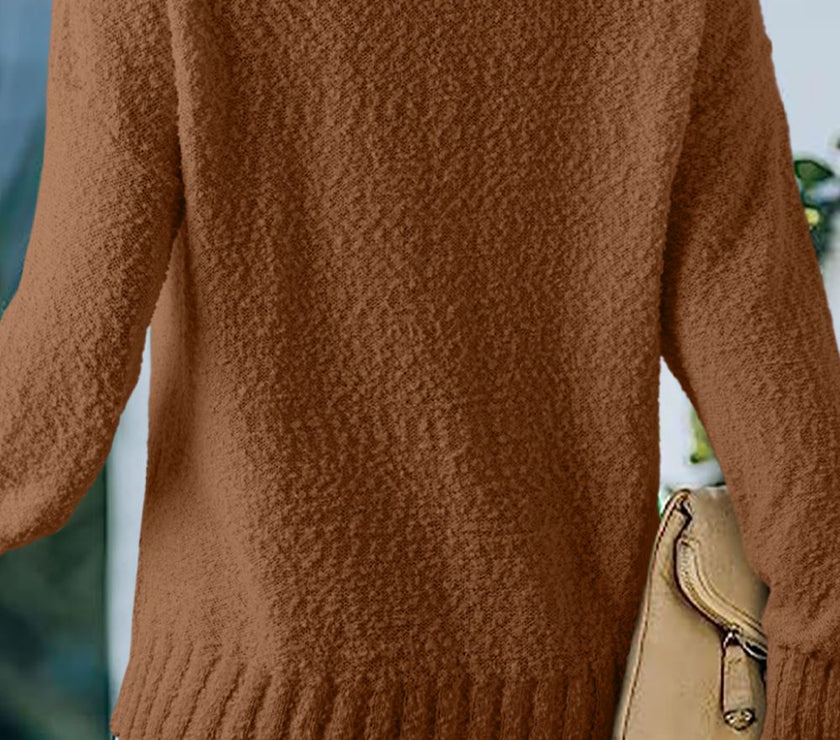 V-Neck Dropped Shoulder Sweater