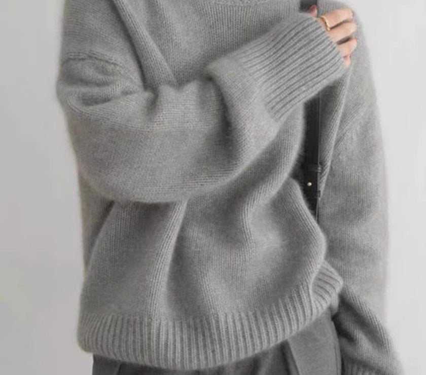 Turtleneck Dropped Shoulder Long Sleeve Sweater