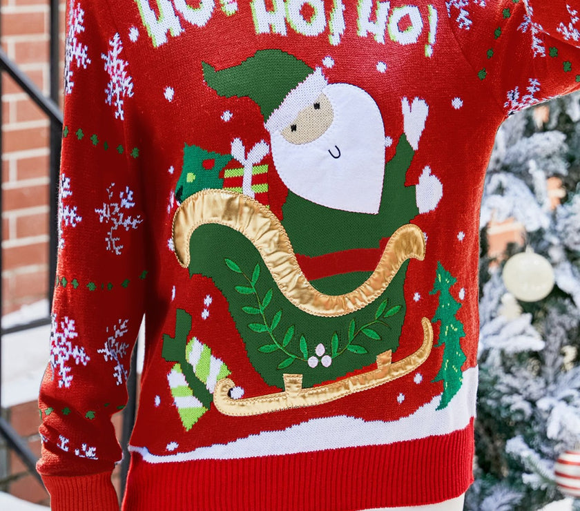 Santa Round Neck Long Sleeve Sweater