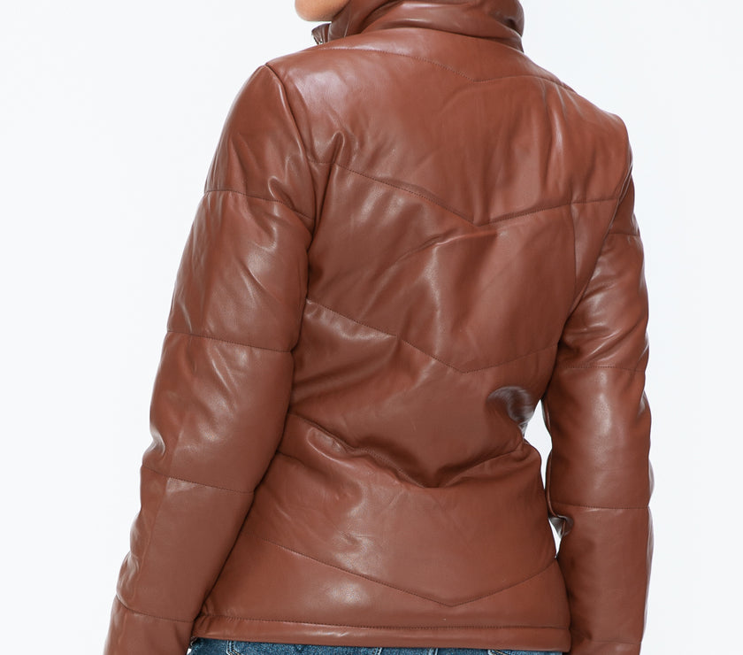 Snobbish Pocketed Zip Up Turtleneck Puffer Jacket