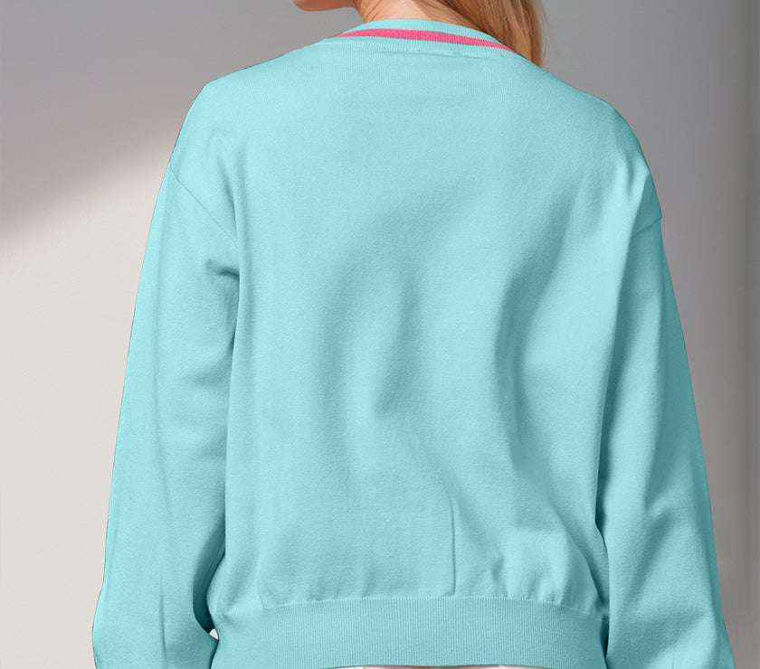 Double Take Full Size Nutcracker Sequin Bow Decor Cardigan