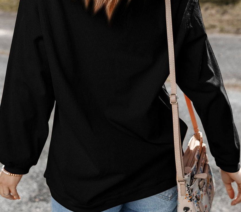 Sequin Round Neck Long Sleeve Sweatshirt