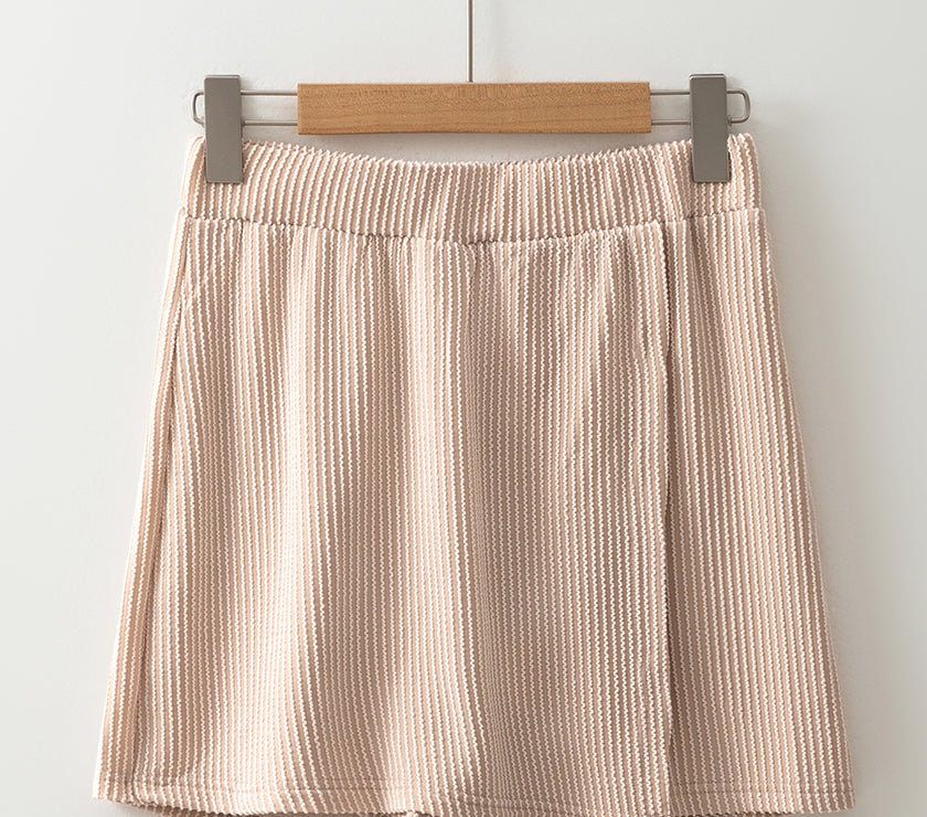 Jet Stream Corded Elastic High Waist Wrap Skort
