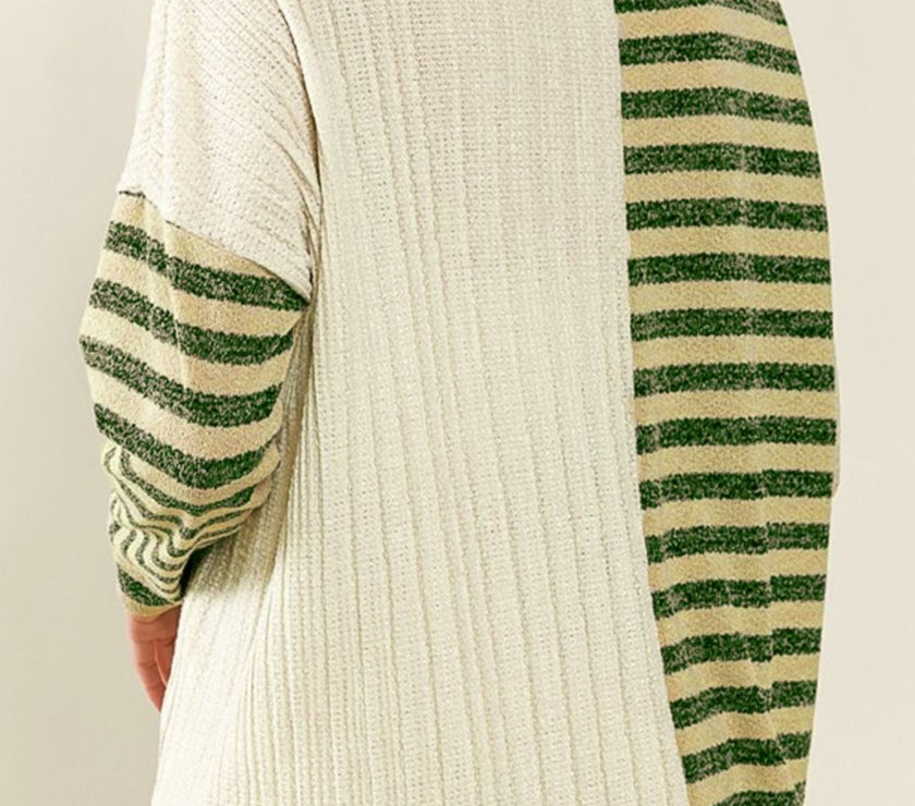 Striped Round Neck Long Sleeve Top