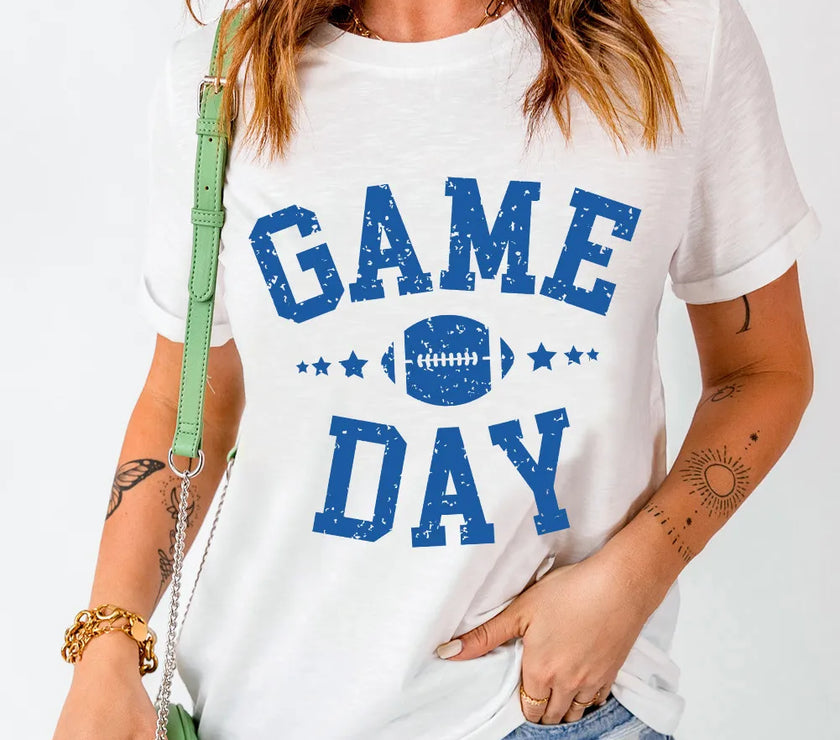 GAME DAY Round Neck Short Sleeve T-Shirt