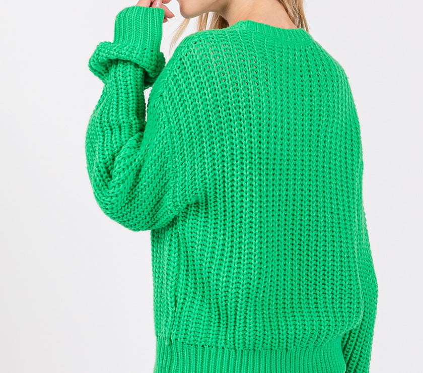 SAGE + FIG Round Neck Drop Shoulder Sweater