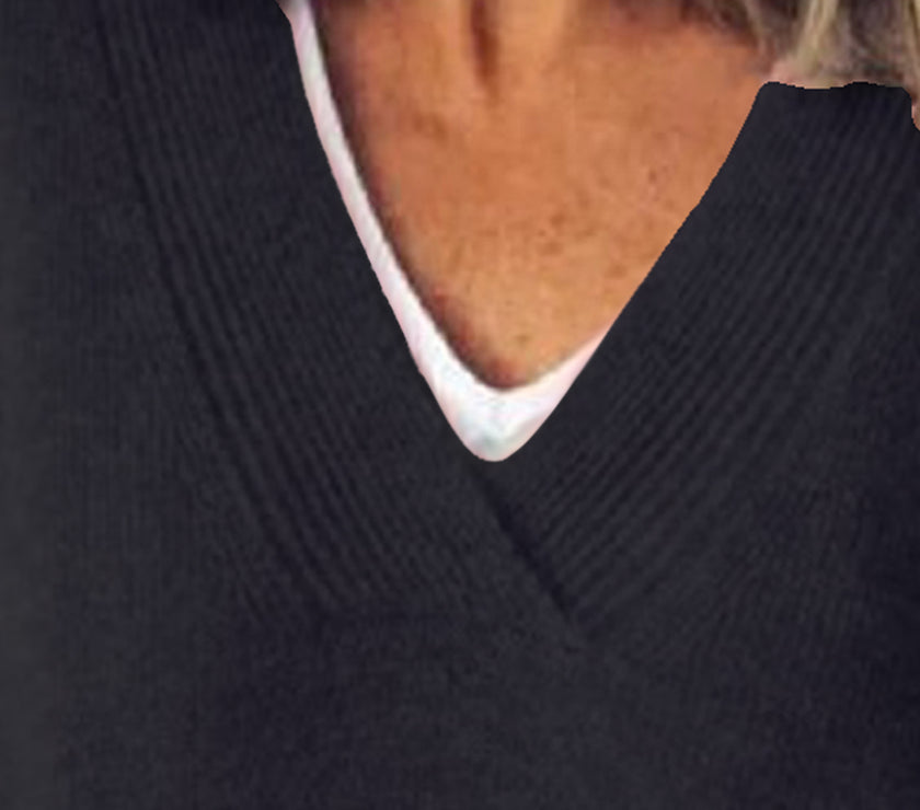 V-Neck Dropped Shoulder Sweater