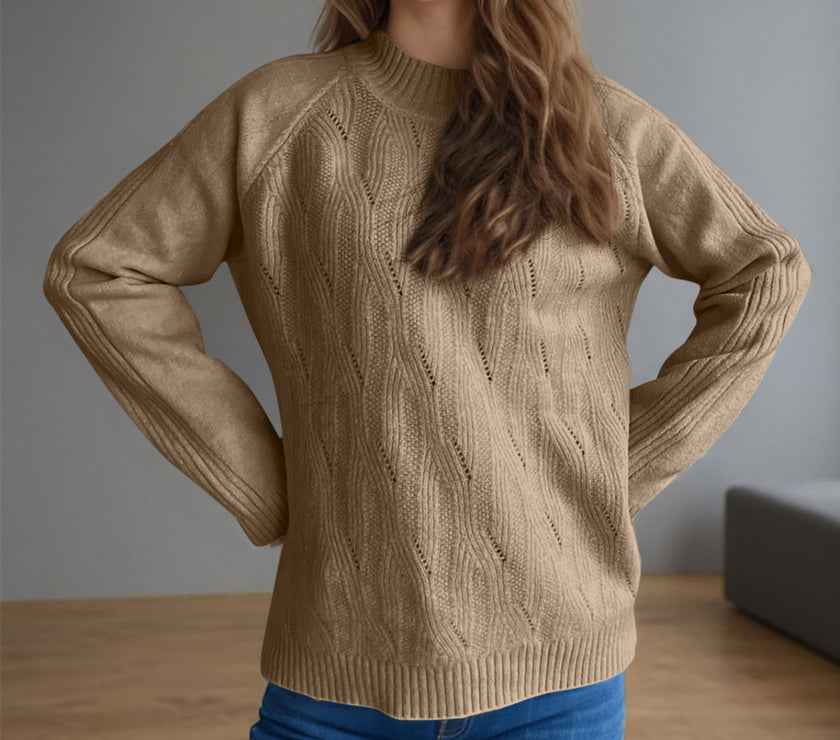Mock Neck Long Sleeve Sweater