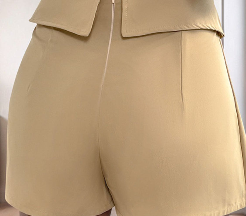 Perfee Pleated High Rise Shorts