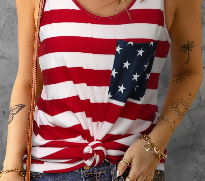 Star and Stripe Scoop Neck Tank