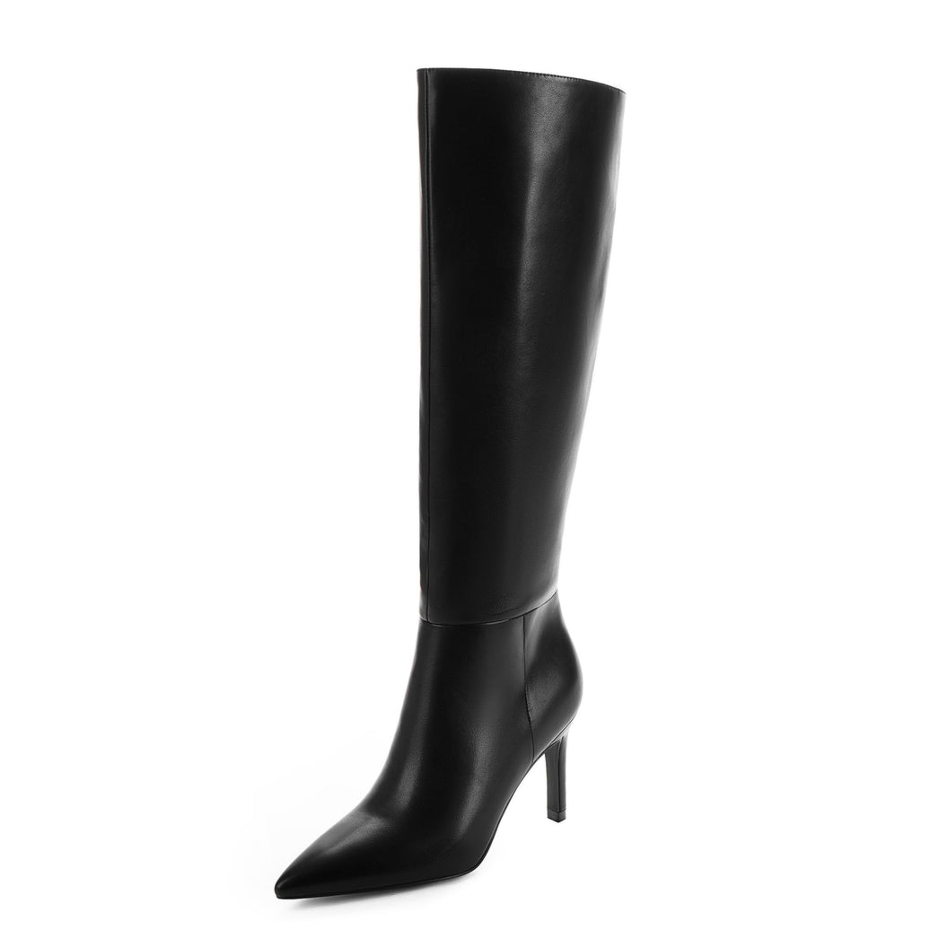 Knee High Boots Women Pointed Toe Tall Boots 3 In Stiletto High Heel Long Boots Side Zipper Dress Knee High Boots