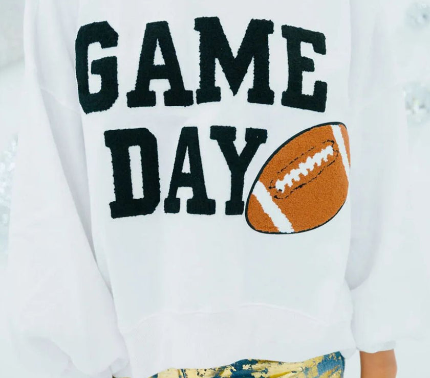 GAME DAY Round Neck Long Sleeve Sweatshirt