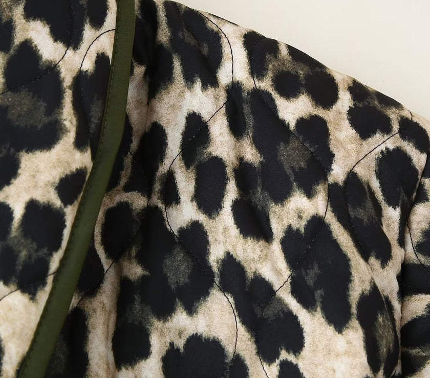 Leopard Open Front Long Sleeve Outerwear