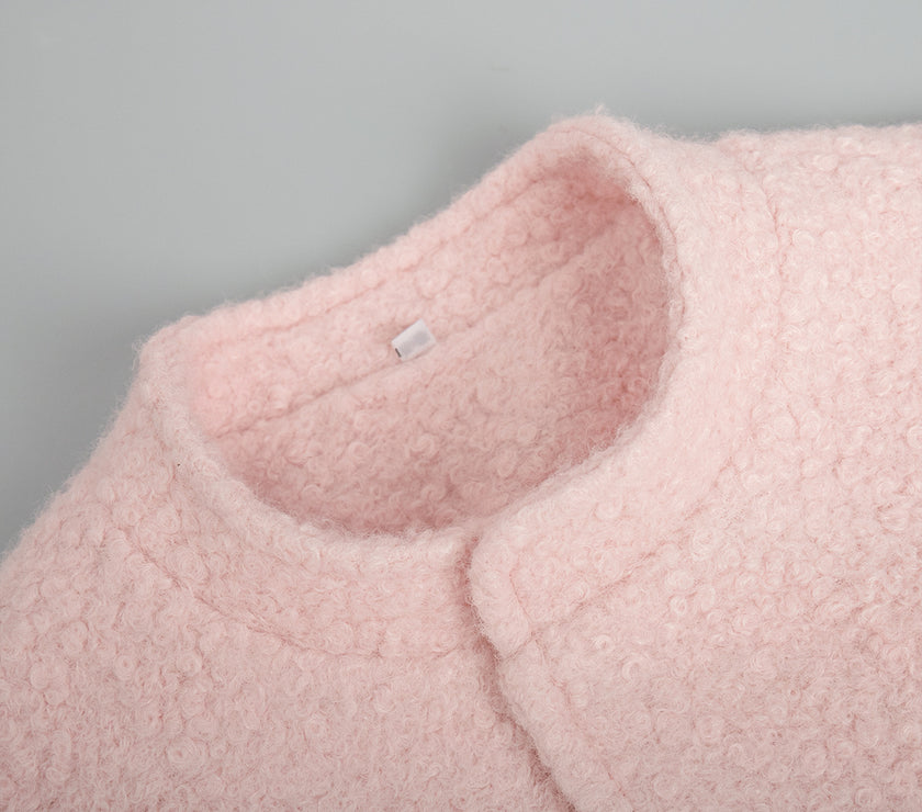 Double Take Plush Mock Neck Snap Down Jacket with Pockets