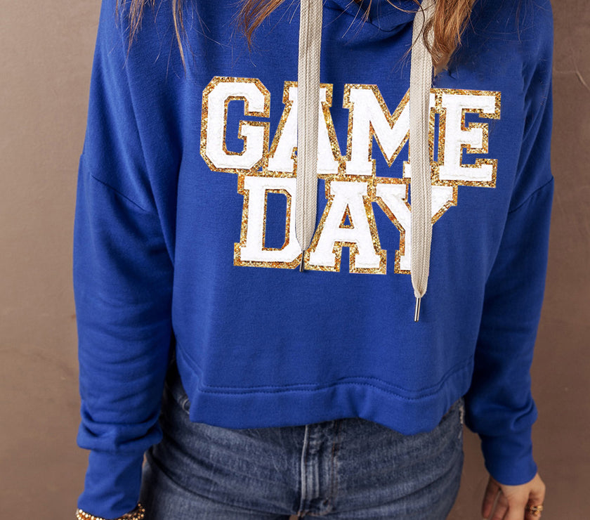 GAME DAY Drawstring Long Sleeve Hoodie