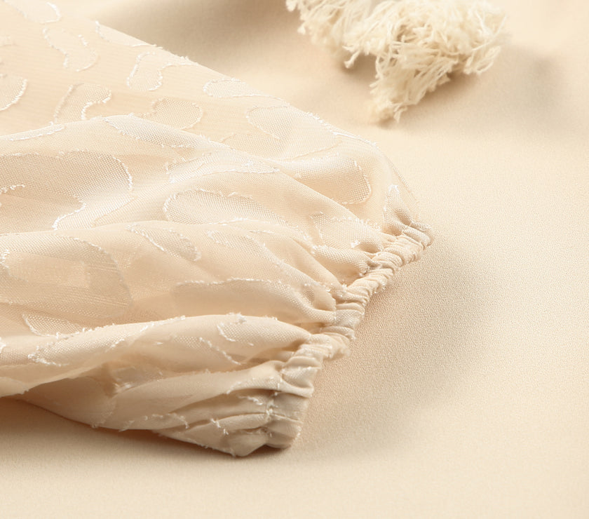 Tassel Tie Neck Long Sleeve Blouse