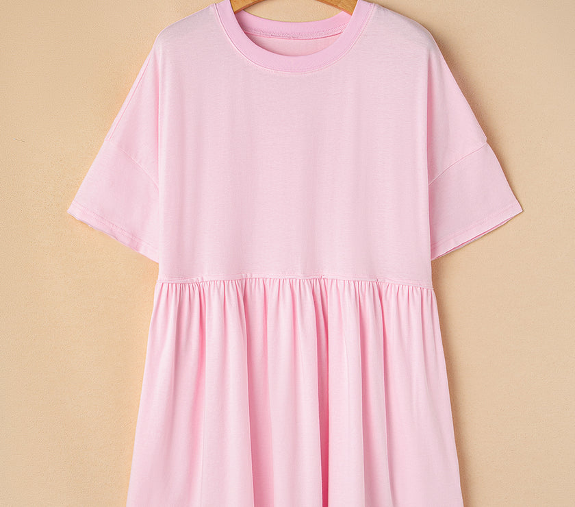 Round Neck Half Sleeve Mini Dress