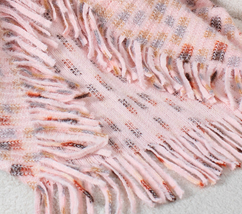 Fringe Open Front Half Sleeve Poncho