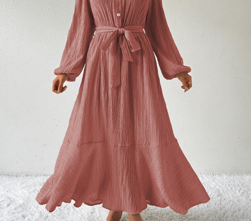 Honey Tie Waist Long Sleeve Dress