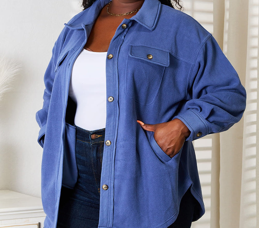 Heimish Cozy Girl Full Size Button Down Shacket