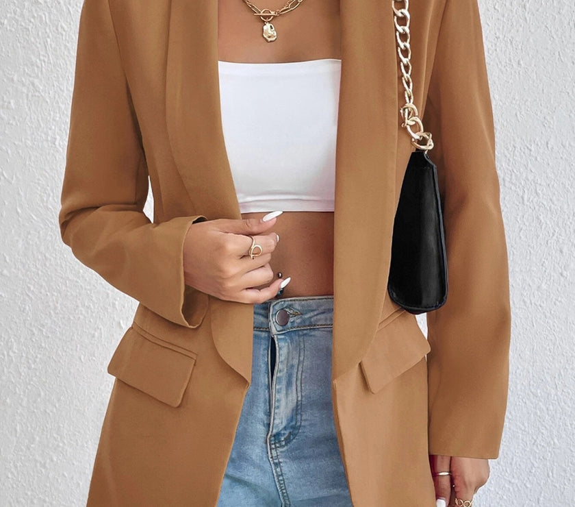 Shawl Collar Long Sleeve Blazer
