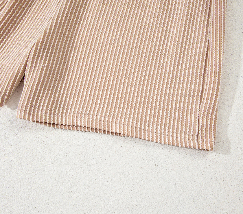 Jet Stream Corded Elastic High Waist Wrap Skort