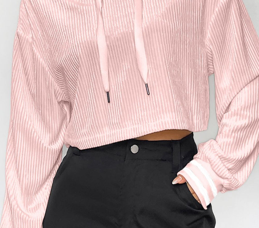 Drawstring Drop Shoulder Long Sleeve Hoodie