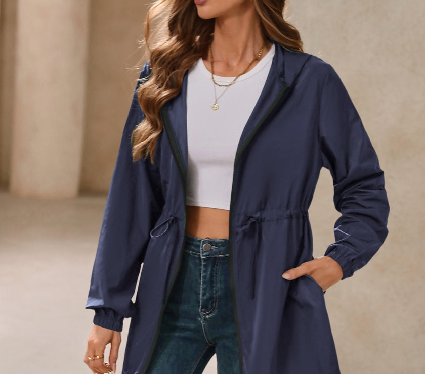 Ivy Lane Outdoor Waterproof Long Sleeve Hooded Windbreaker
