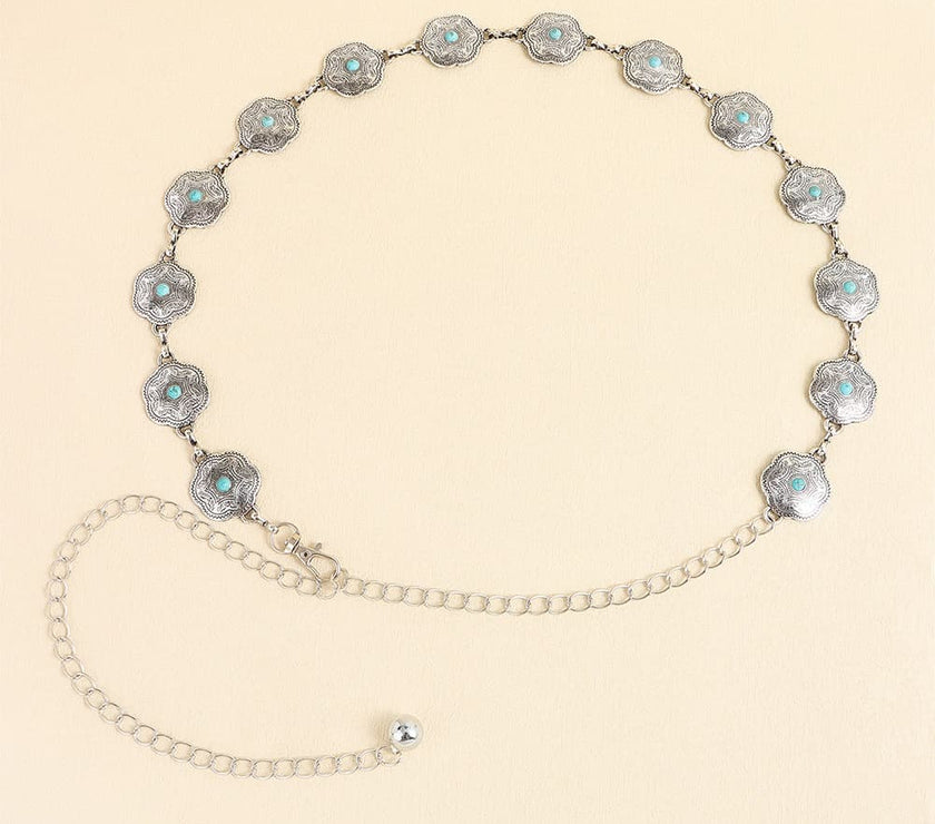 Vintage Turquoise Alloy Belt