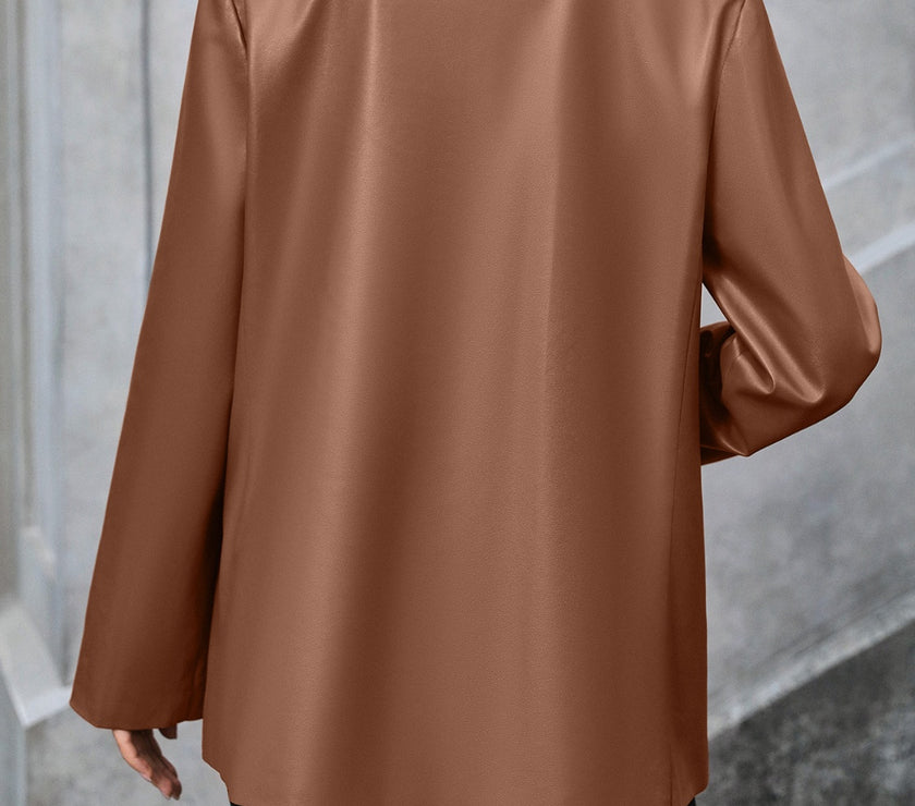 Ivy Lane Pocketed Button Up Collared Neck Blazer