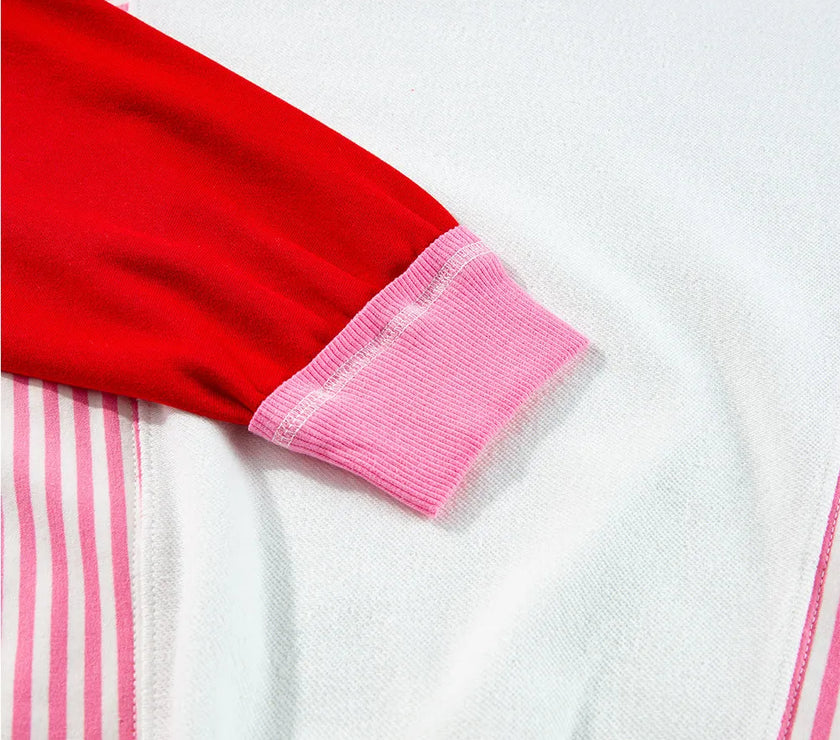 Striped Color Block Round Neck Long Sleeve Sweatshirt