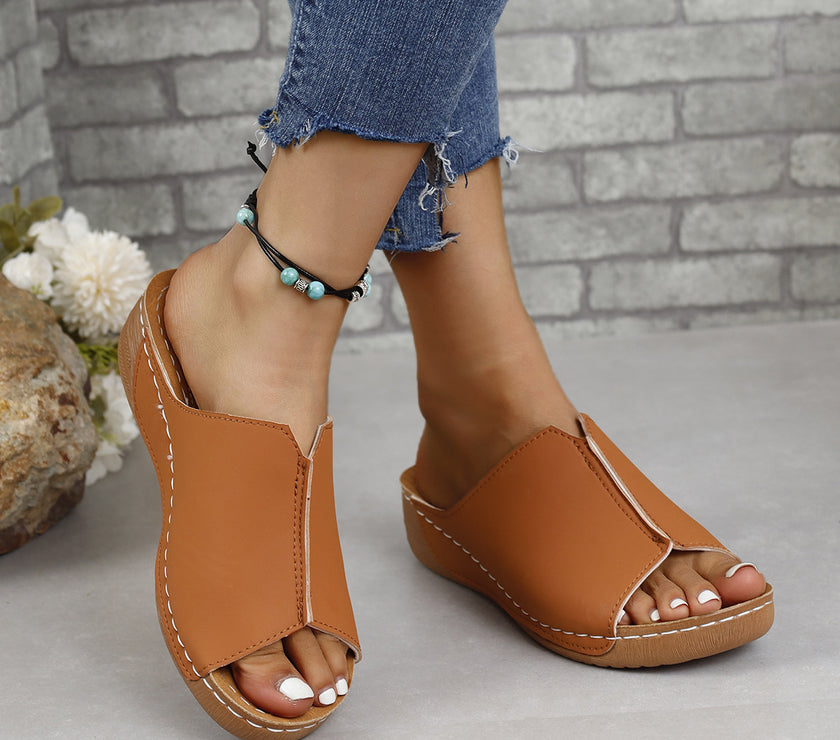 PU Leather Open Toe Sandals