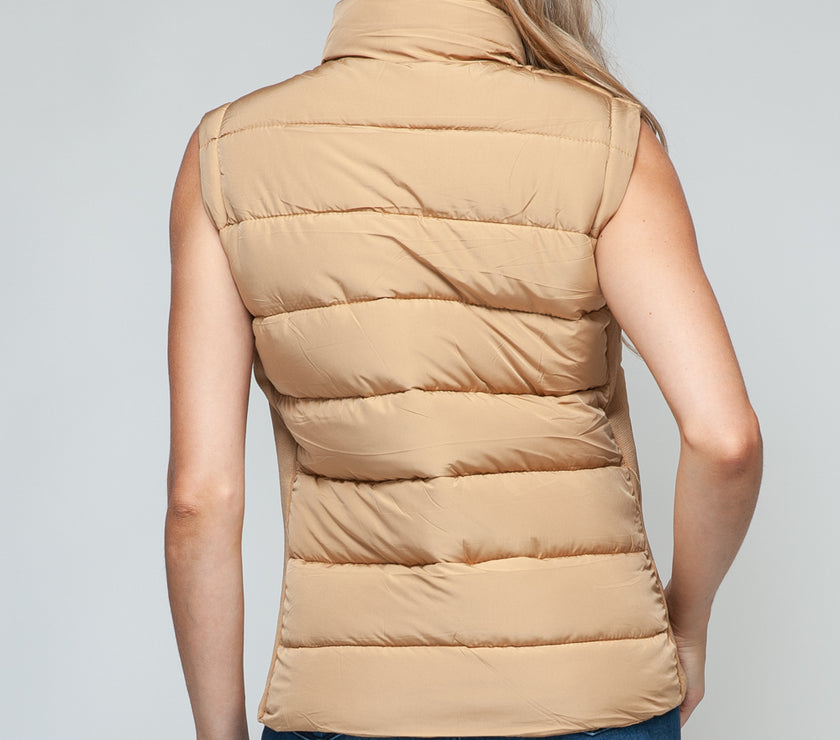 Snobbish Zip Up Turtleneck Vest with Pockets