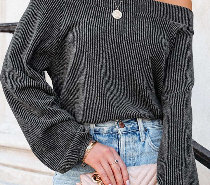 Off-Shoulder Long Sleeve Top