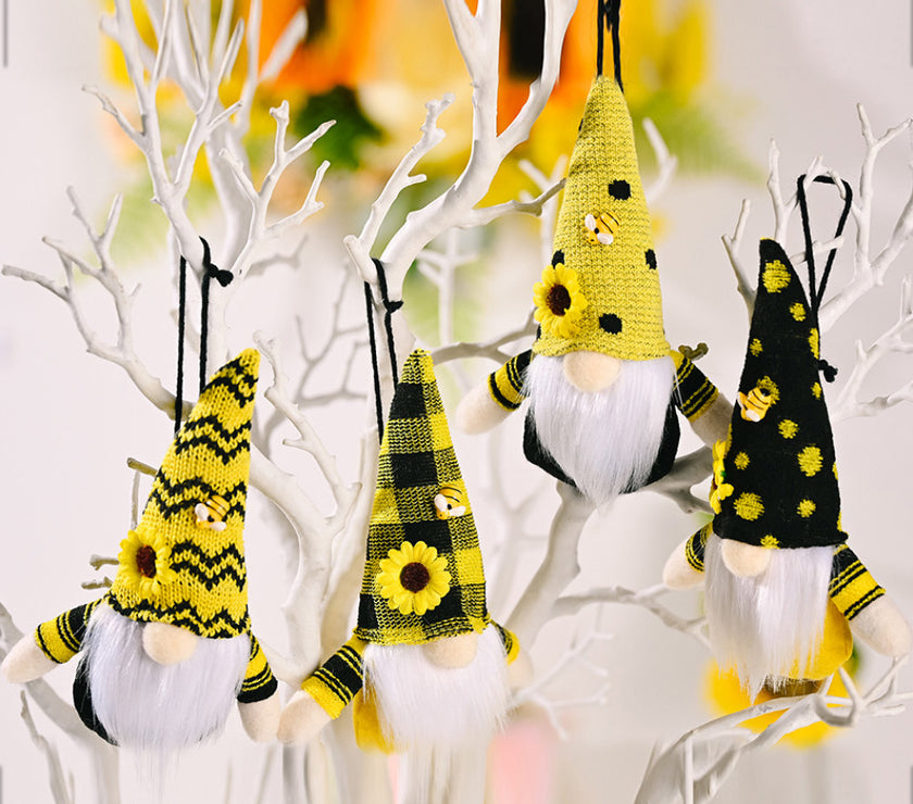 Random 4-Pack Sunflower Faceless Gnome Ornaments