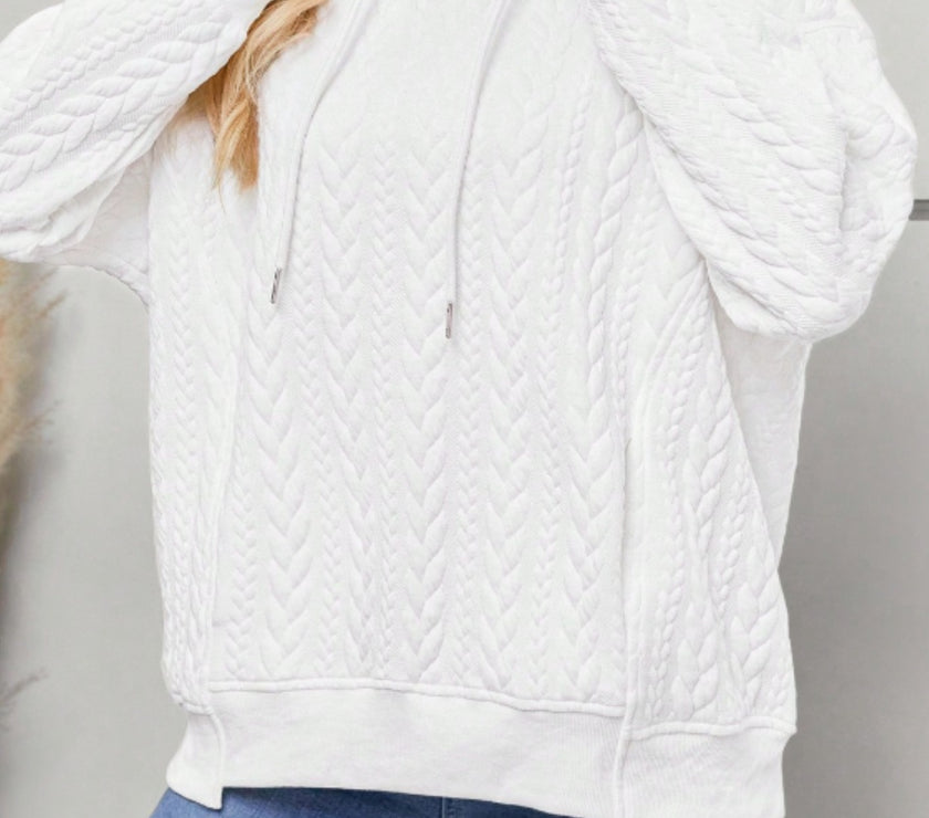 Drawstring Long Sleeve Hoodie with Pockets