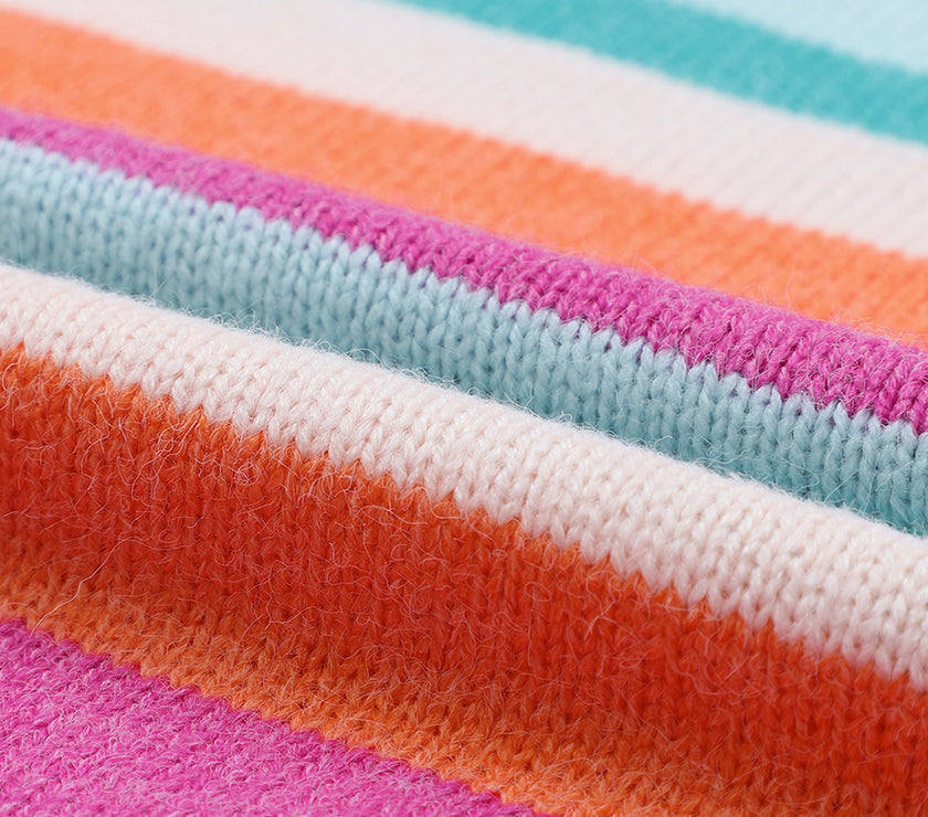 Striped Round Neck Drop Shoulder Sweater