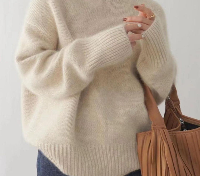 Turtleneck Dropped Shoulder Long Sleeve Sweater