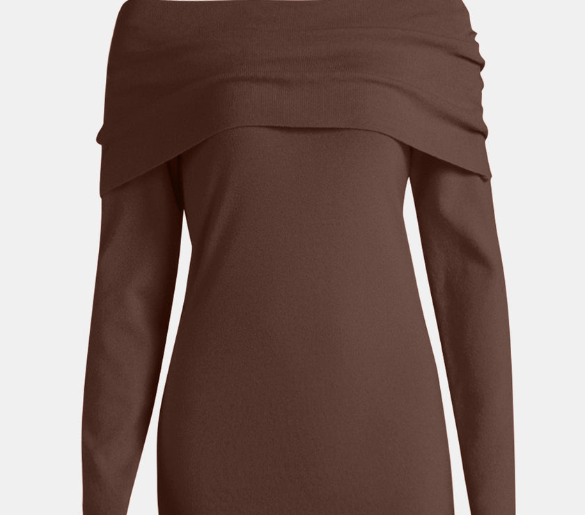 Off-Shoulder Long Sleeve Sweater