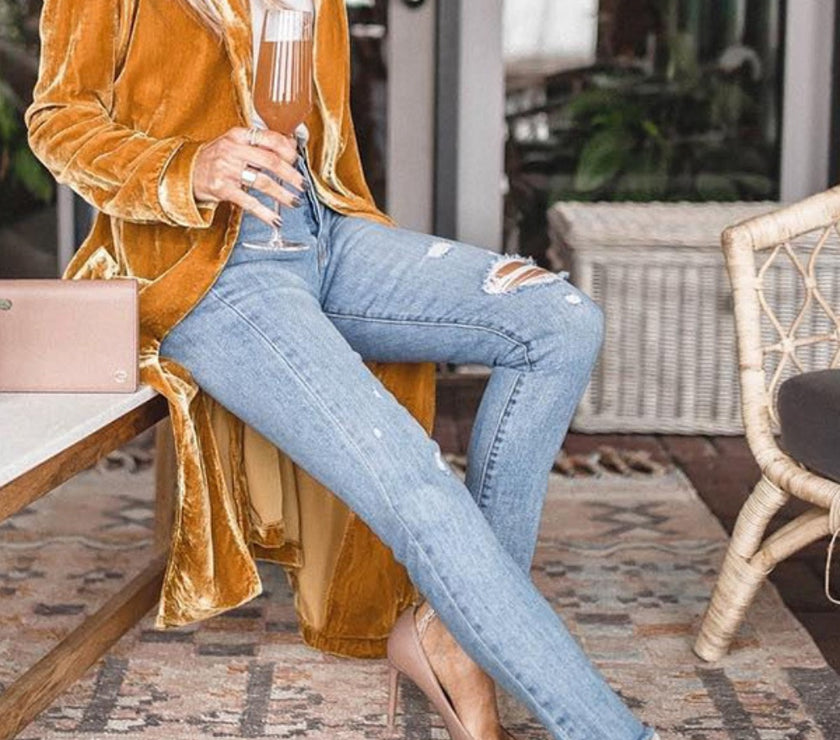 Open Front Long Sleeve Coat