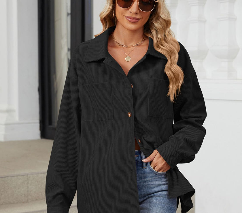 Button Up Long Sleeve Shirt with Breast Pockets