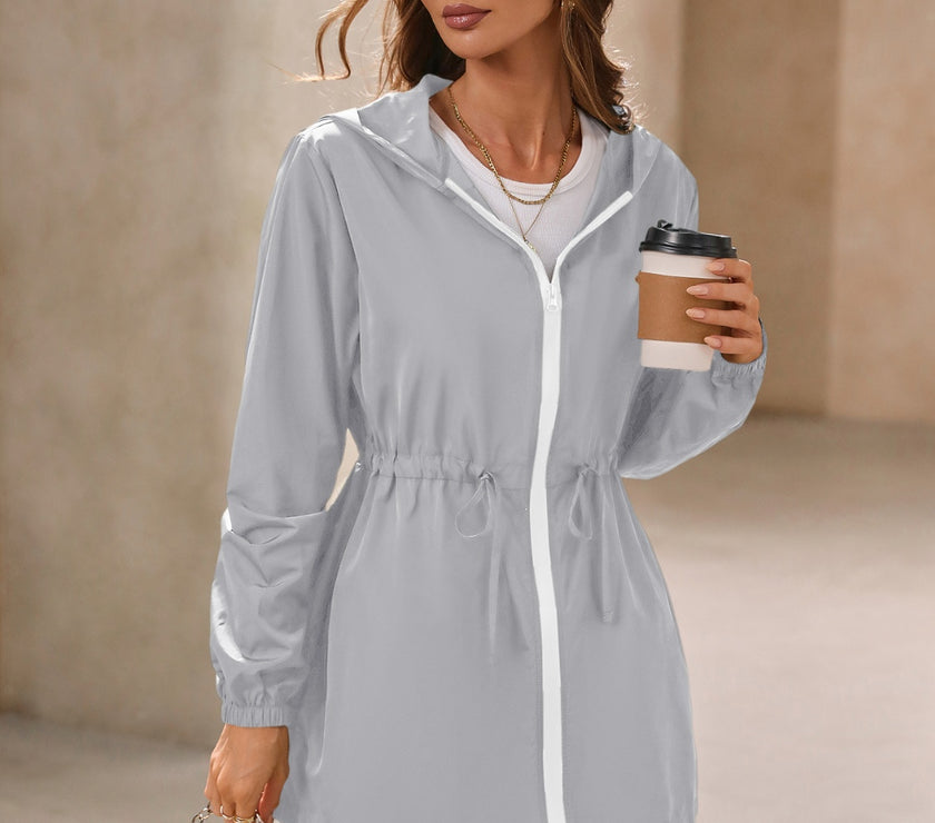 Ivy Lane Outdoor Waterproof Long Sleeve Hooded Windbreaker